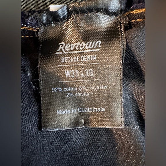 Revtown Jeans Decade Denim Mens 38x30 Dark Wash Blue Automatic Straight Denim - Picture 6 of 11